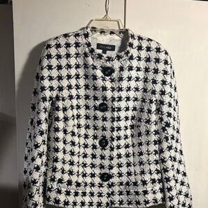 Escada Houndstooth Black and White Blazer